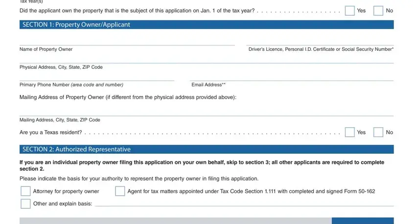 Filling in part 2 in application you exemption get