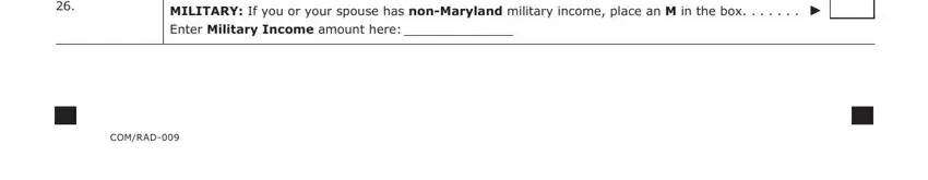If you began or ended legal, Enter Military Income amount here, and COMRAD in maryland state tax form form