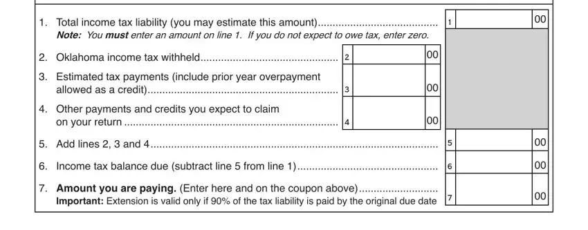 How one can fill in Form 504 Oklahoma step 2