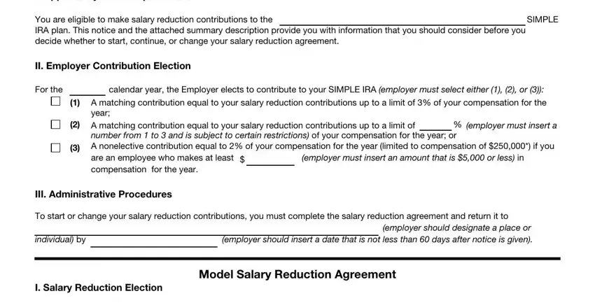 are an employee who makes at least, I Salary Reduction Election, and II Employer Contribution Election in 5305