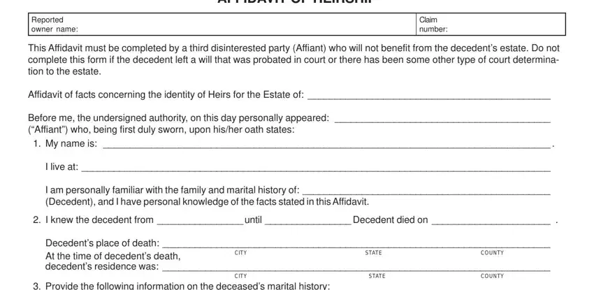 Tips to fill out affidavit of heirship texas 53 111 b part 1