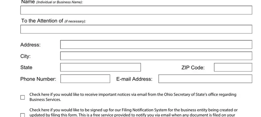 Writing section 1 of ohio sos form