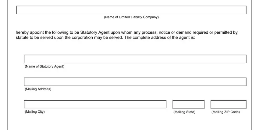 Mailing Address, hereby appoint the following to be, and Name of Statutory Agent inside ohio sos form