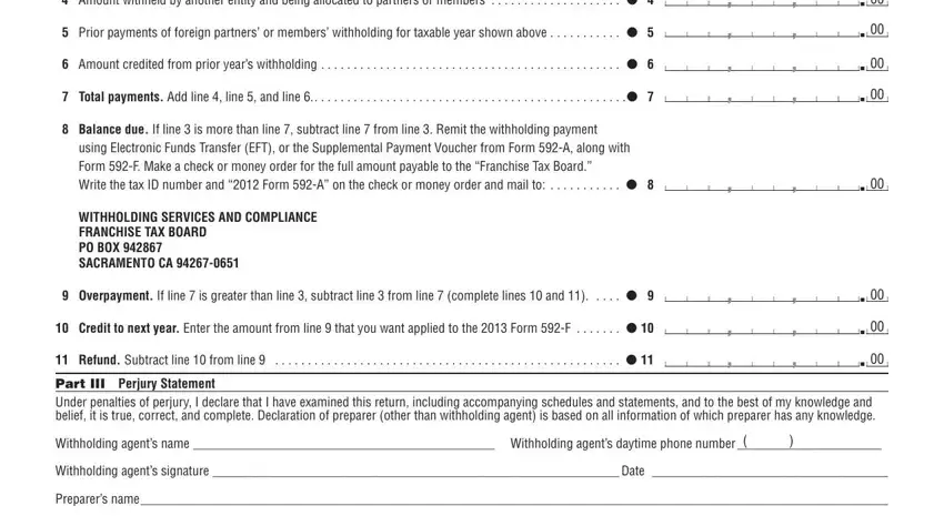 Form 592 F writing process shown (portion 2)
