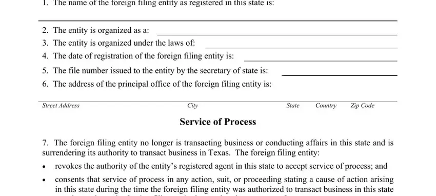 consents that service of process, revokes the authority of the, and The date of registration of the in LegalEase