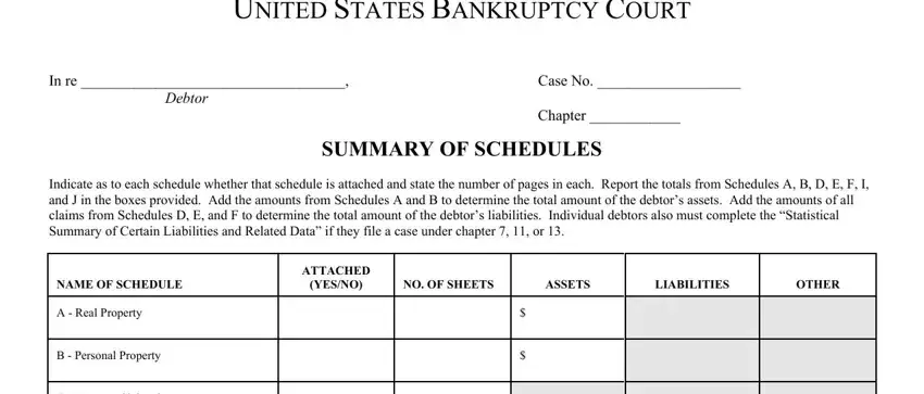 Filling in section 1 of Form 6 Summary