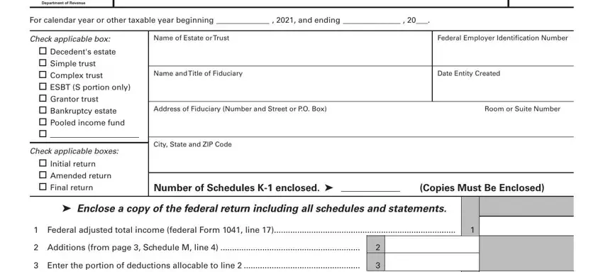 Stage number 1 of completing kentucky form 741 fillable