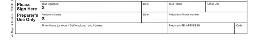 Part number 3 in completing Form 763 S Virginia