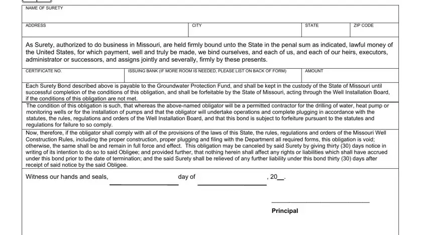 Step # 1 in submitting personal bond form