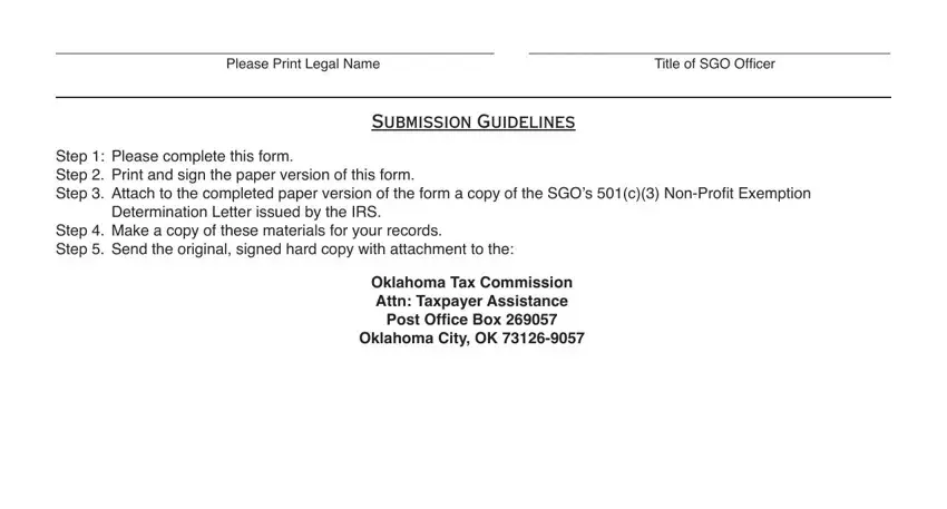 Submission Guidelines, Step  Make a copy of these, and Oklahoma City OK in Form 80002