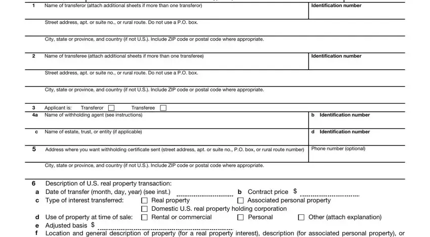 Filling out segment 1 of 8288b forms