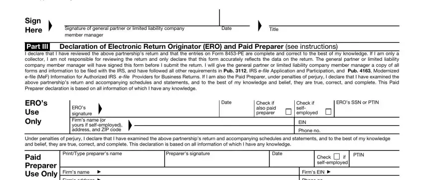Date, EROs, and Check if also paid preparer in PDF
