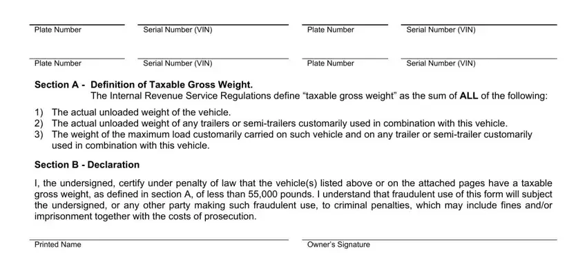 Guidelines on how to fill out heavy vehicle use tax declaration state of alaska step 1