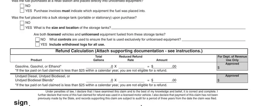 Refund Calculation Attach, Are both licensed vehicles and, and YES Purchase invoices must of authorizes