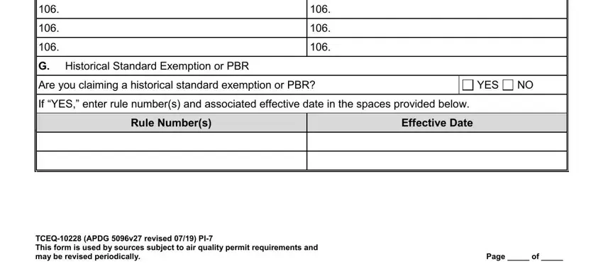 YES, Page  of, and TCEQ APDG v revised  PI This form of form pi 7