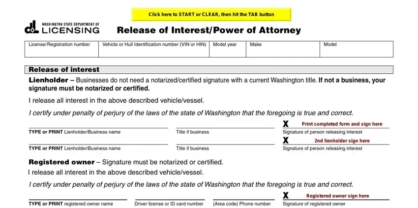 Washington Form Td 420 050 Release Of Interest Power Of Attorney