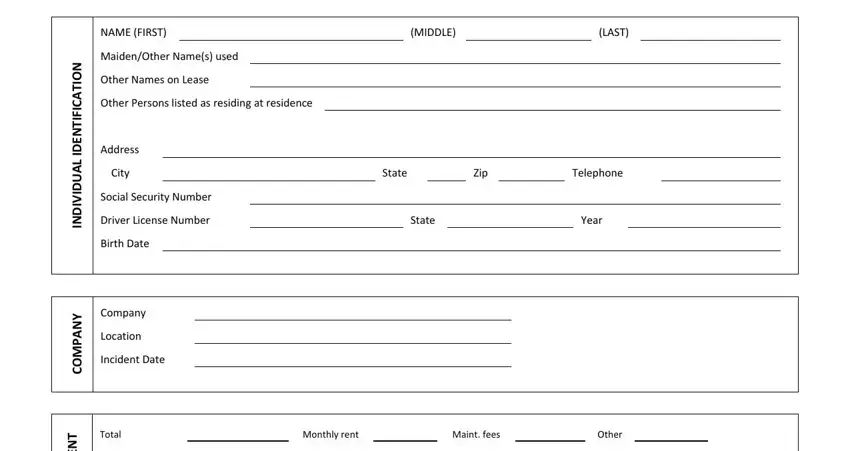 Tips to fill out Monthlyrent portion 1