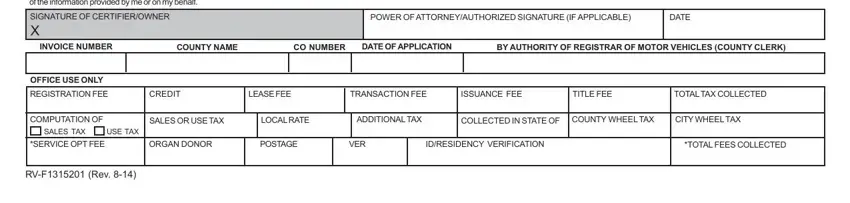 Filling in section 3 of tennessee title application form