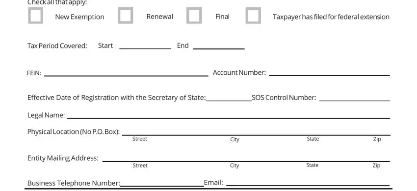 Filling in part 1 of Tennessee Form 183