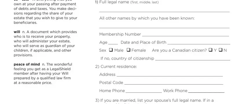 Tips to prepare Questionnaire Legalshield Form part 1