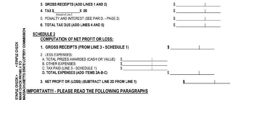 Tips on how to fill in massachusetts raffle bazaar tax portion 2