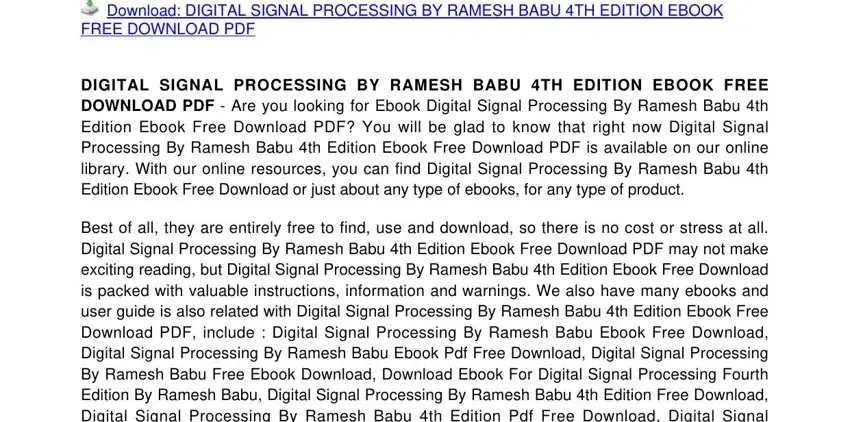 Step # 1 in completing digital signal processing by ramesh babu 4th edition pdf no No Download Needed needed