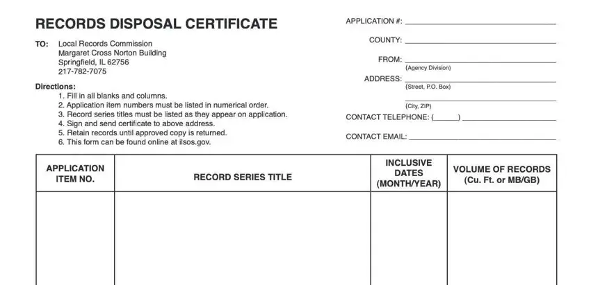disposal certificate writing process outlined (stage 1)