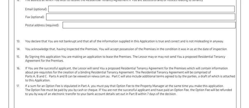 Part no. 4 in completing rental application form wa