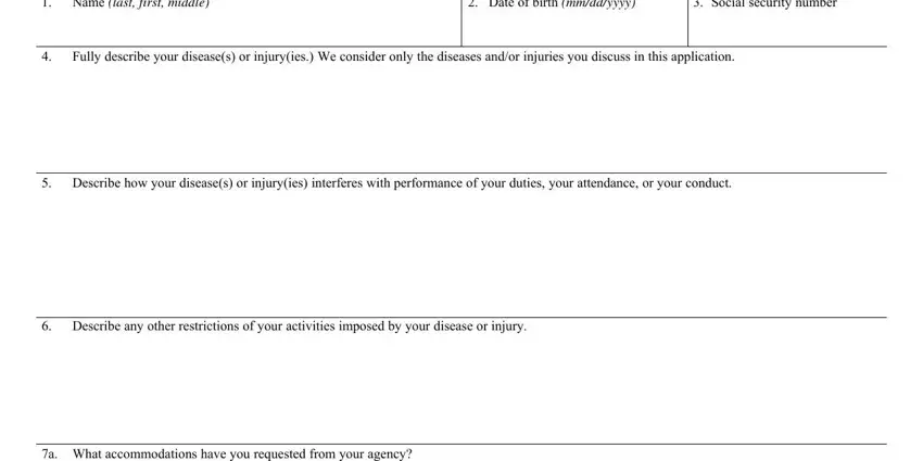 Completing part 1 in disability statement federal