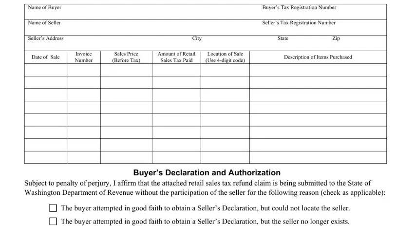 Stage number 1 for filling in Rev 41 0104E Form