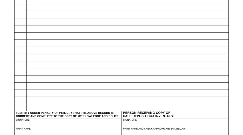 Filling in segment 4 of depositor