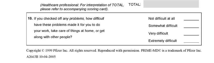 Writing segment 3 of phq 9 questionnaire