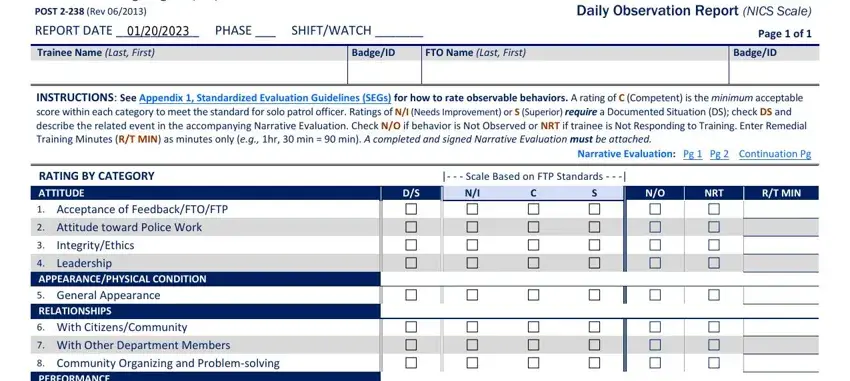 Tips on how to prepare fto daily observation report step 1