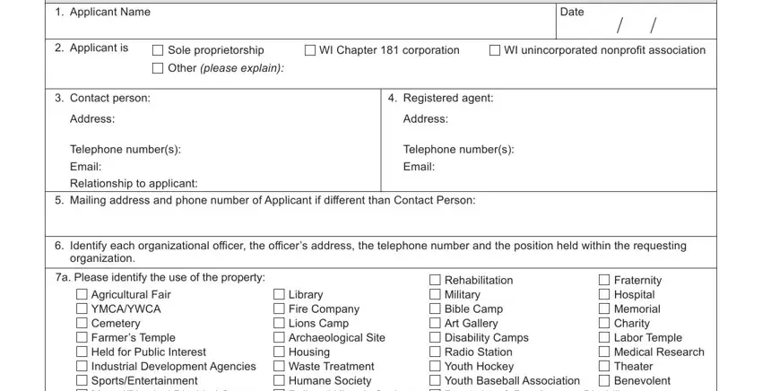 Filling out segment 1 of Form Pr 230