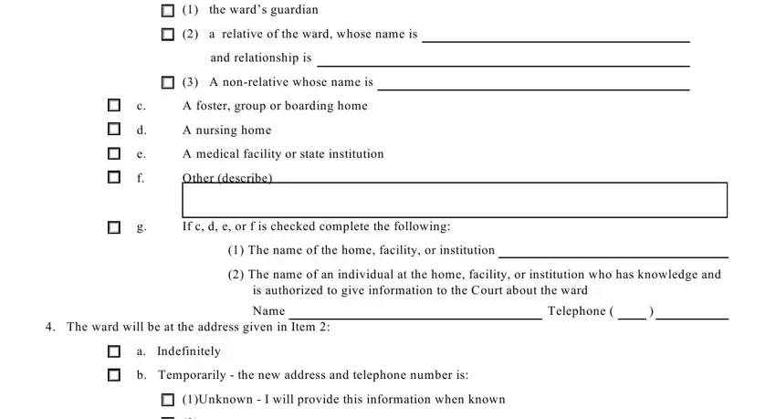 Telephone, Name, and The name of the home facility or of Sup