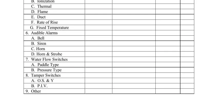 Completing section 4 in fire sprinkler certificate of completion