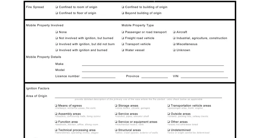 Step # 4 of filling out fire incident template form
