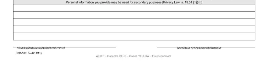 Best ways to fill out Fire Prevention Inspection Report Form stage 2