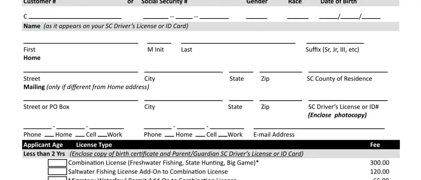 Part # 1 for filling in need to purchase lifetime license hunting and fishing need application