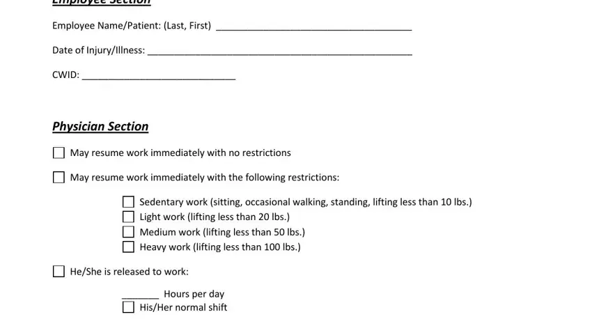 fitness for work form conclusion process clarified (stage 1)
