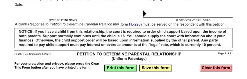 Filling out section 5 of Fl 200 Form