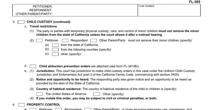 Completing section 4 in parte court