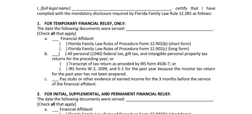 Part number 2 for submitting mandatory disclosure florida 2021