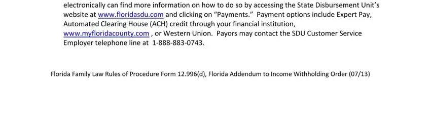 florida income withholding order addendum writing process described (portion 1)