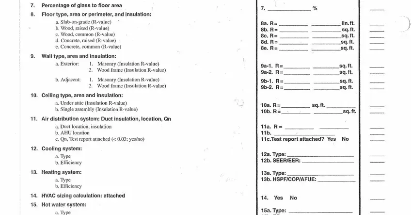 Completing section 2 in energy compliance form florida