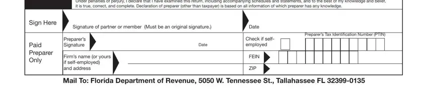 Filling in section 3 of form 1065 f