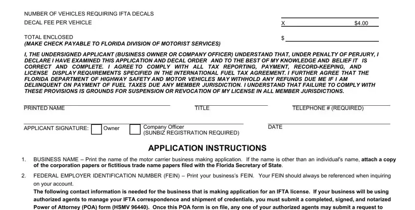 The best way to fill out Florida Ifta Application Form stage 4
