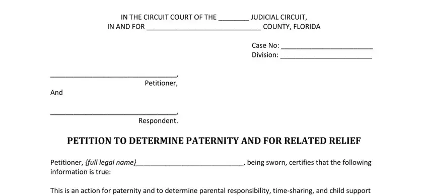 filing for paternity in florida completion process shown (stage 1)