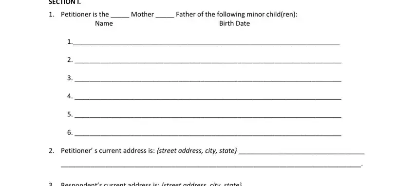 Step # 2 in filling in filing for paternity in florida