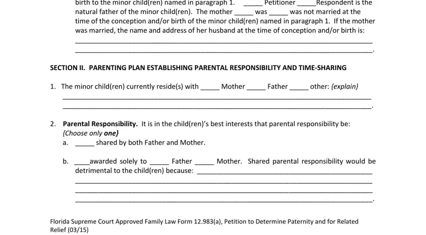 Part # 5 of submitting filing for paternity in florida
